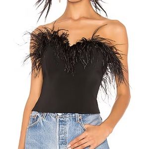 LPA Black Feather Trim Top